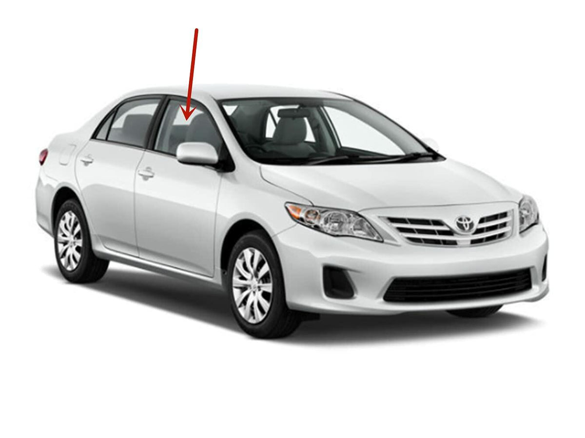 Passenger Right Side Front Door Window Door Glass Compatible with Toyota Corolla 4 Door Sedan 2009-2013 USA Built Models