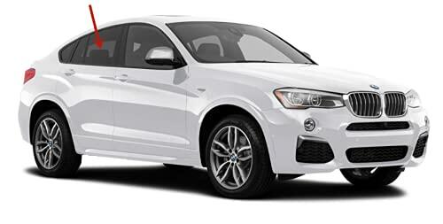 Passenger Right Side Rear Door Window Door Glass Compatible with BMW X4 2015-2018 Models / X4 M40i 2016-2018 Models