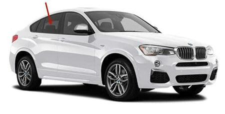 Passenger Right Side Rear Door Window Door Glass Compatible with BMW X4 2015-2018 Models / X4 M40i 2016-2018 Models