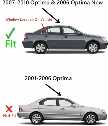 Passenger Right Side Rear Vent Window Vent Glass Compatible with Kia Optima 2007-2010 Models
