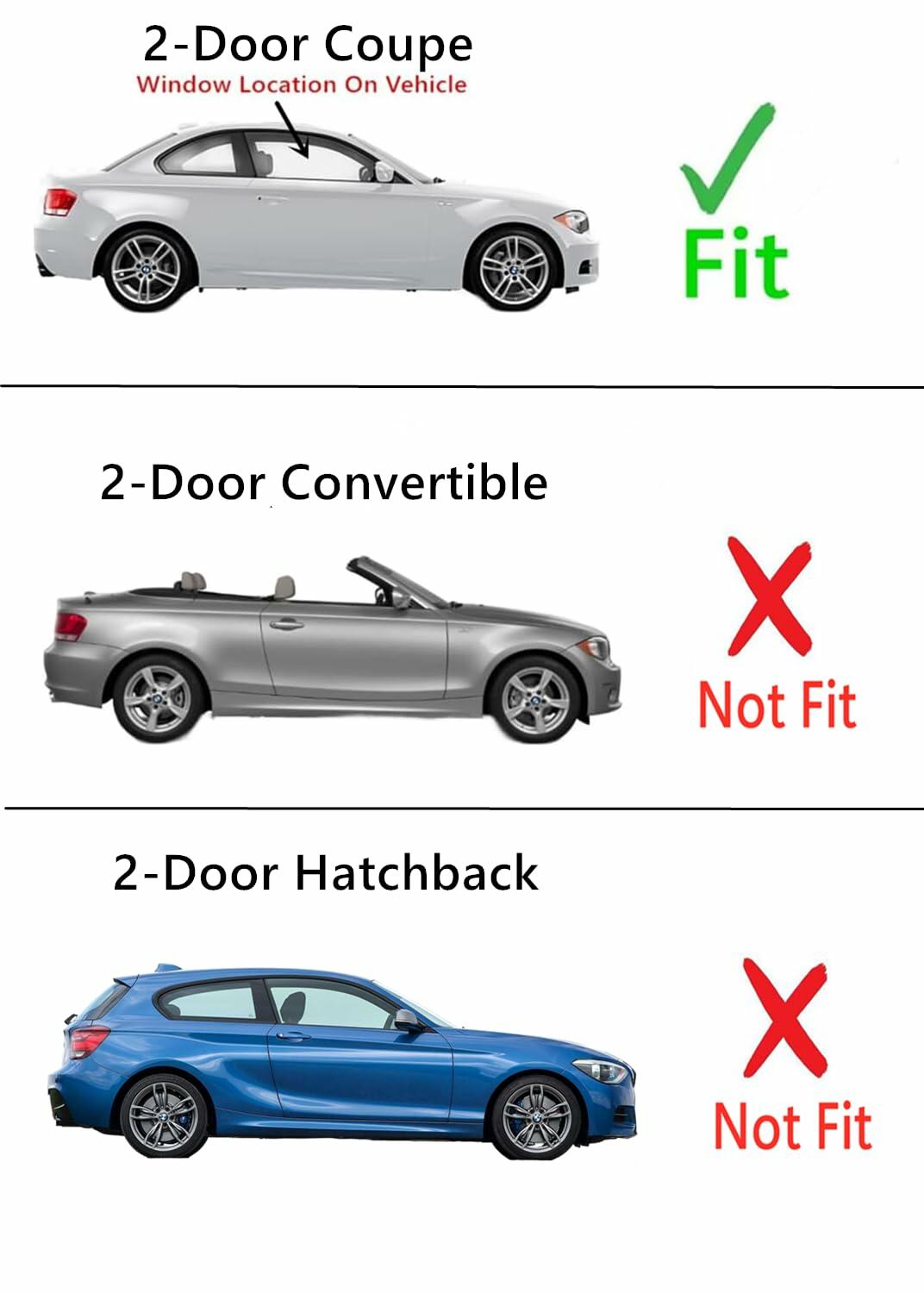Passenger Right Side Door Window Door Glass Compatible with BMW 128i 135i 2 Door Coupe 2008-2013 Models