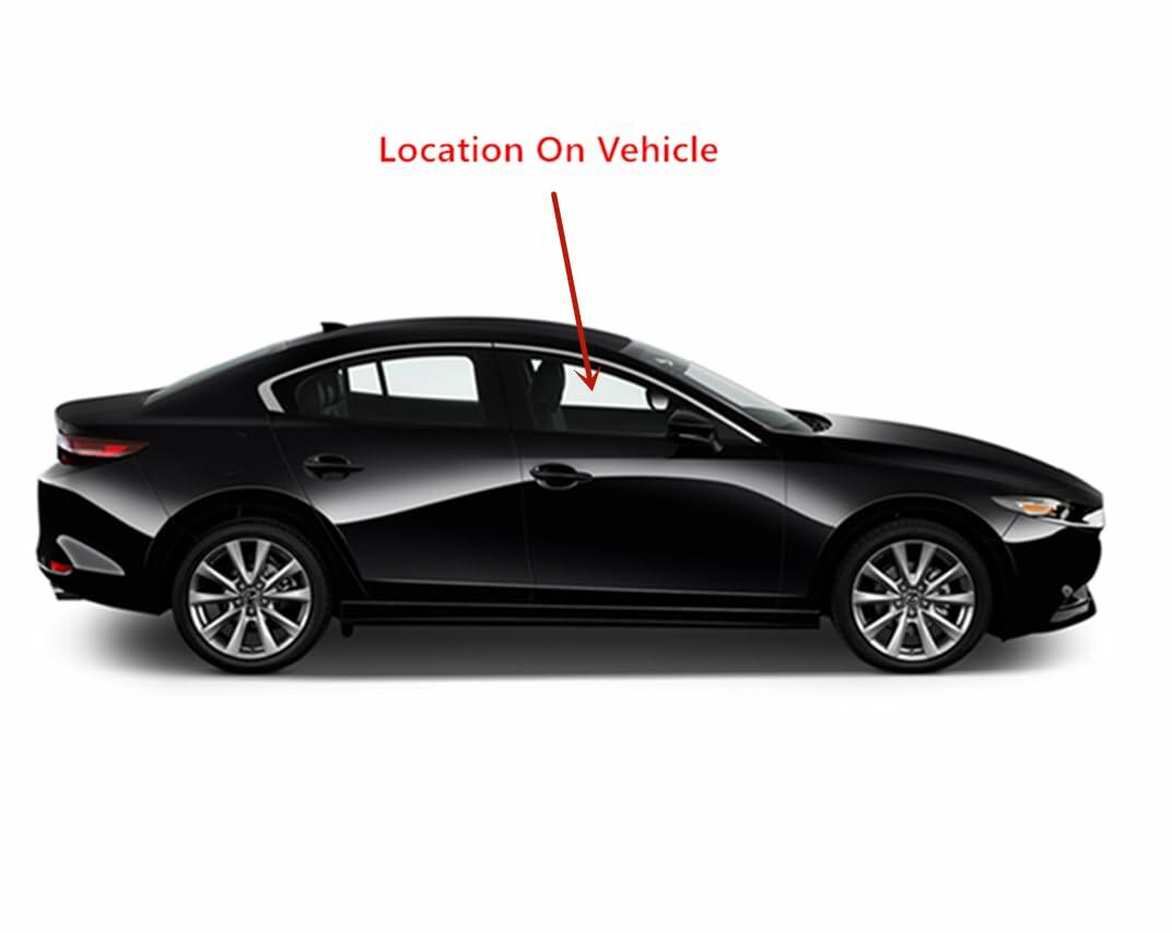 Tempered Passenger Right Side Front Door Window Door Glass Compatible with Mazda 3 4-Door Sedan 2019-2026 Models