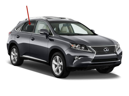 Passenger Right Side Rear Door Window Door Glass Compatible with Lexus RX350 / RX450 2010-2015 Models