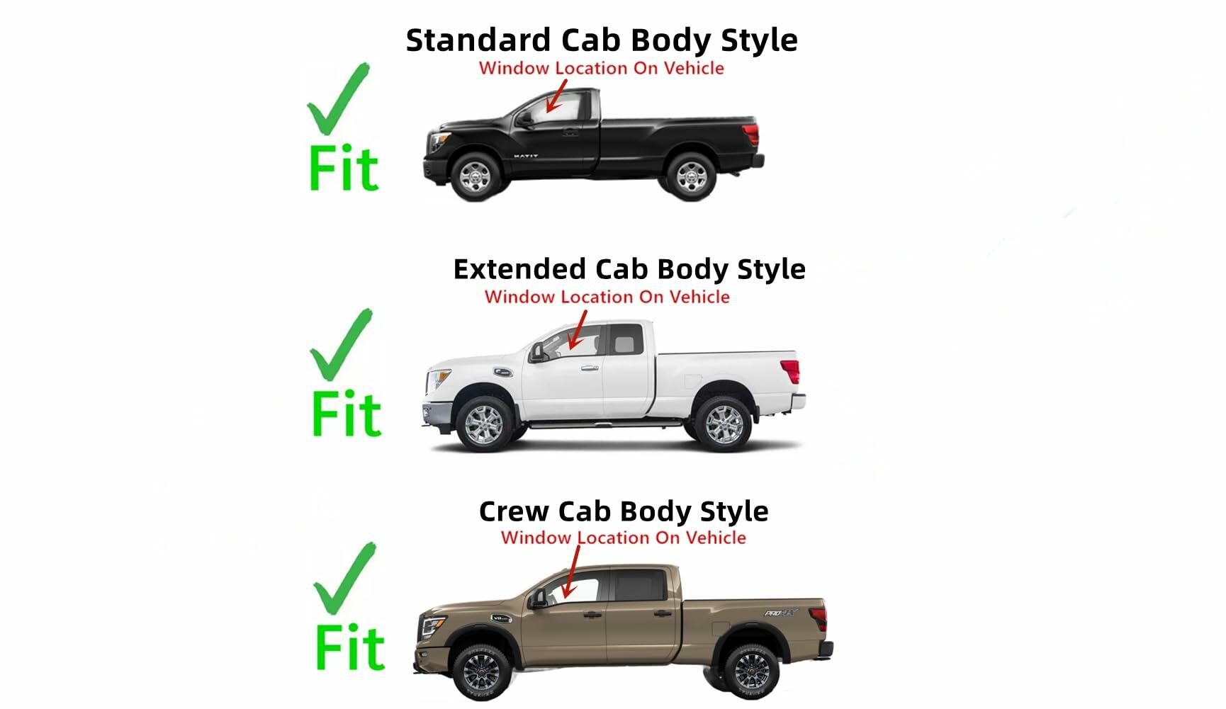 Driver Left Side Front Door Window Door Glass Compatible with Nissan Titan 2017-2025 Models / Titan XD 2016-2025 Models