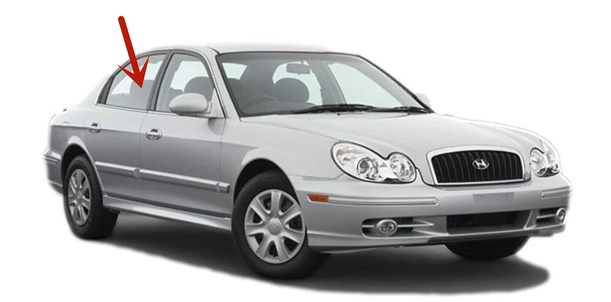 Passenger Right Side Rear Door Window Door Glass Compatible with Hyundai Sonata 4 Door Sedan 2002-2005 Models