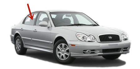 Passenger Right Side Rear Door Window Door Glass Compatible with Hyundai Sonata 4 Door Sedan 2002-2005 Models