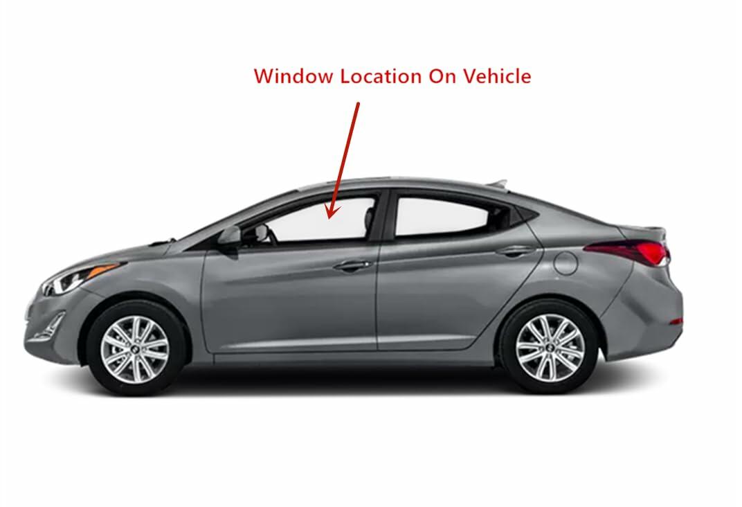 Driver Left Side Front Door Window Door Glass Compatible with Hyundai Elantra 4 Door Sedan 2011-2016 Models
