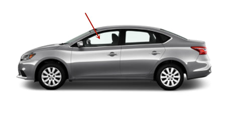 Driver Left Side Front Door Window Door Glass Compatible with Nissan Sentra 4 Door Sedan 2013-2019 Models