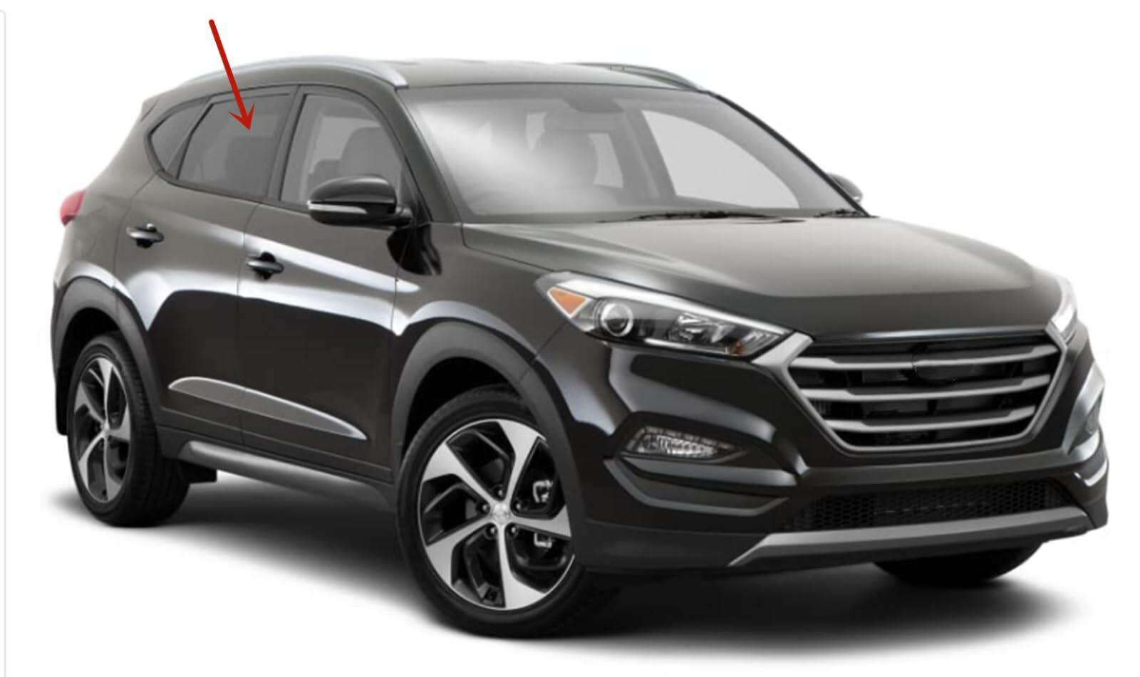 Passenger Right Side Rear Door Window Door Glass Compatible with Hyundai Tucson 2016-2021 Models