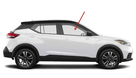 Passenger Right Side Front Door Window Door Glass Compatible with Nissan Kicks 2017-2024 Models