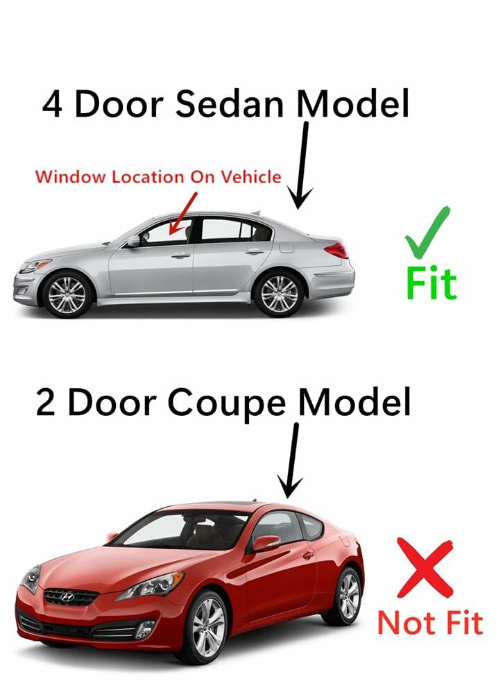 Laminated Driver Left Side Front Door Window Door Glass Compatible with Hyundai Genesis 4 Door Sedan 2009-2014 Models