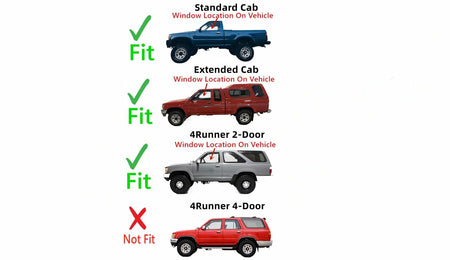 Driver Left Side Front Door Window Door Glass without VENT Style Compatible with Toyota Pickup Truck 1989-1995 / 4runner 1990-1991 Models