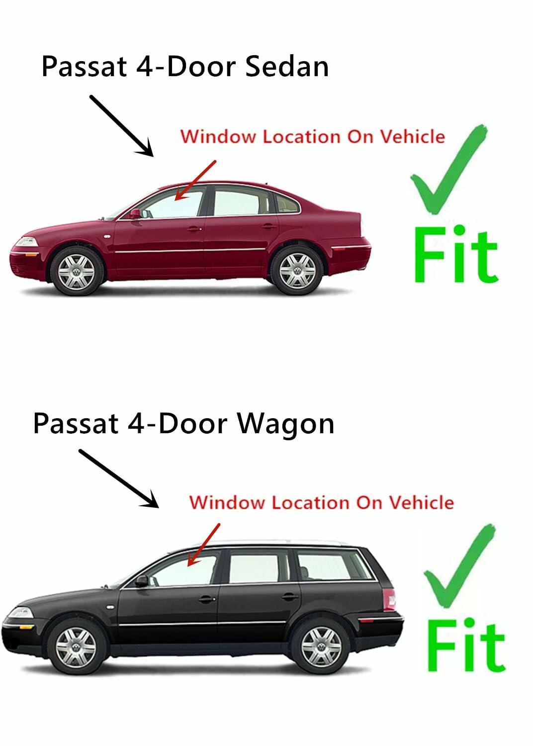 Driver Left Side Front Door Window Door Glass Compatible with Volkswagen Passat 1998-2005 Models