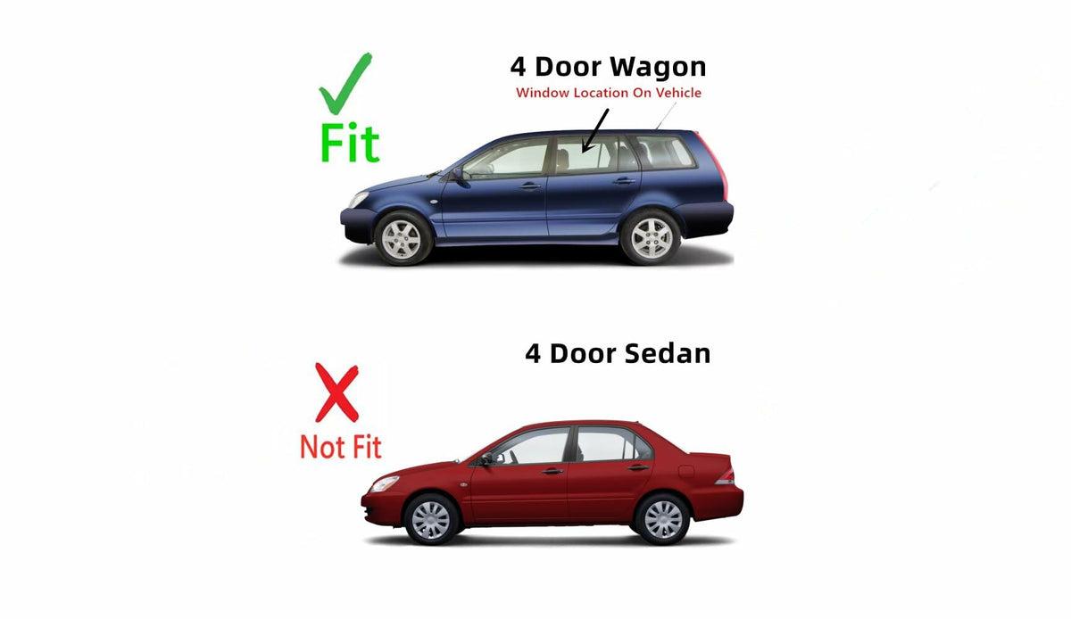 Driver Left Side Rear Door Window Door Glass Compatible with Mitsubishi Lancer 4 Door Wagon 2004-2007 Models