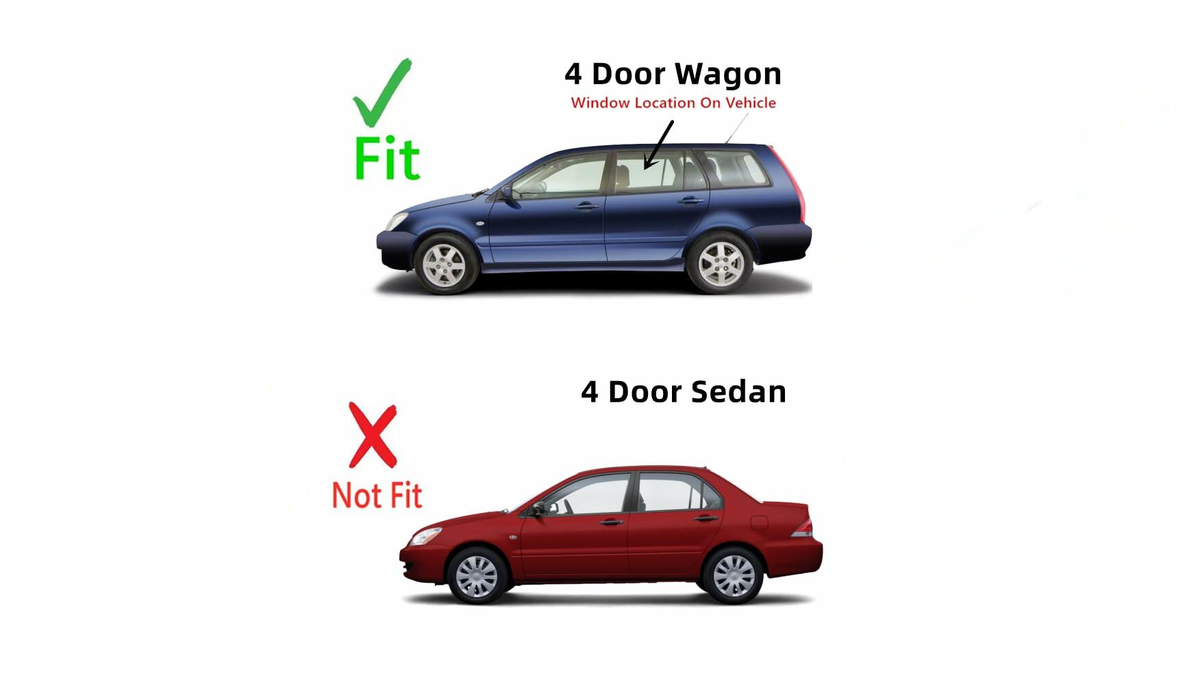Driver Left Side Rear Door Window Door Glass Compatible with Mitsubishi Lancer 4 Door Wagon 2004-2007 Models