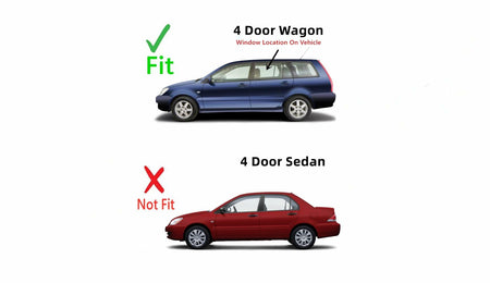 Driver Left Side Rear Door Window Door Glass Compatible with Mitsubishi Lancer 4 Door Wagon 2004-2007 Models
