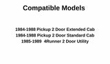 Driver Left Side Door Window Door Glass W/O Vent Style Compatible with Toyota Pickup 1984-1988 / 4Runner 1985-1989 Models