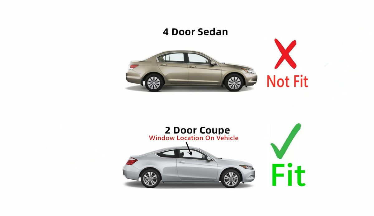 Passenger Right Side Door Window Door Glass Compatible with Honda Accord 2 Door Coupe 2008-2012 Models