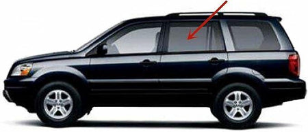 Driver Left Side Rear Door Window Door Glass Compatible with Honda Pilot 2003-2008 Models
