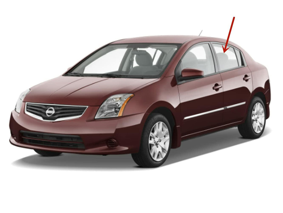 Driver Left Side Rear Door Window Door Glass Compatible with Nissan Sentra 4 Door Sedan 2007-2012 Models