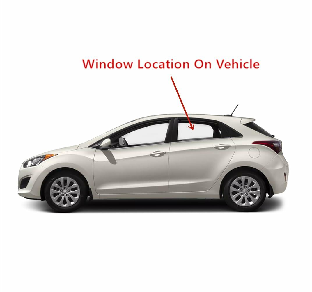 Driver Left Side Rear Door Window Door Glass Compatible with Hyundai Elantra GT 4 Door Hatchback 2013-2017 Models