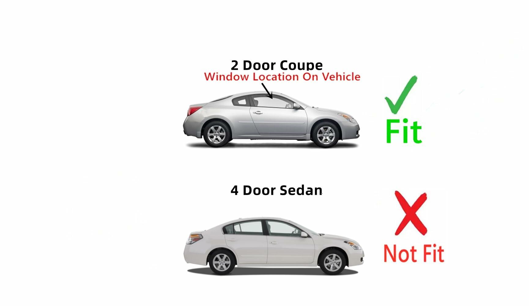 Tempered Passenger Right Side Door Window Door Glass Compatible with Nissan Altima 2-Door Coupe 2008-2013 Model