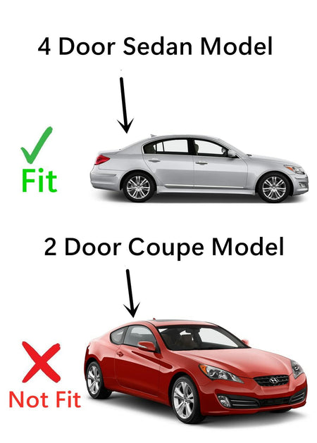 Tempered Passenger Right Side Rear Door Window Door Glass Compatible with Hyundai Genesis 4 Door Sedan 2009-2014 Models