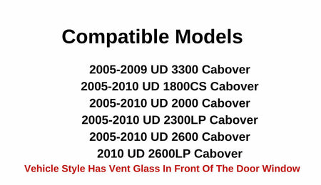 Driver Left Side Door Window Door Glass Compatible with Nissan UD1800 UD2000 UD2300 UD2600 UD3300 2005-2010 Models