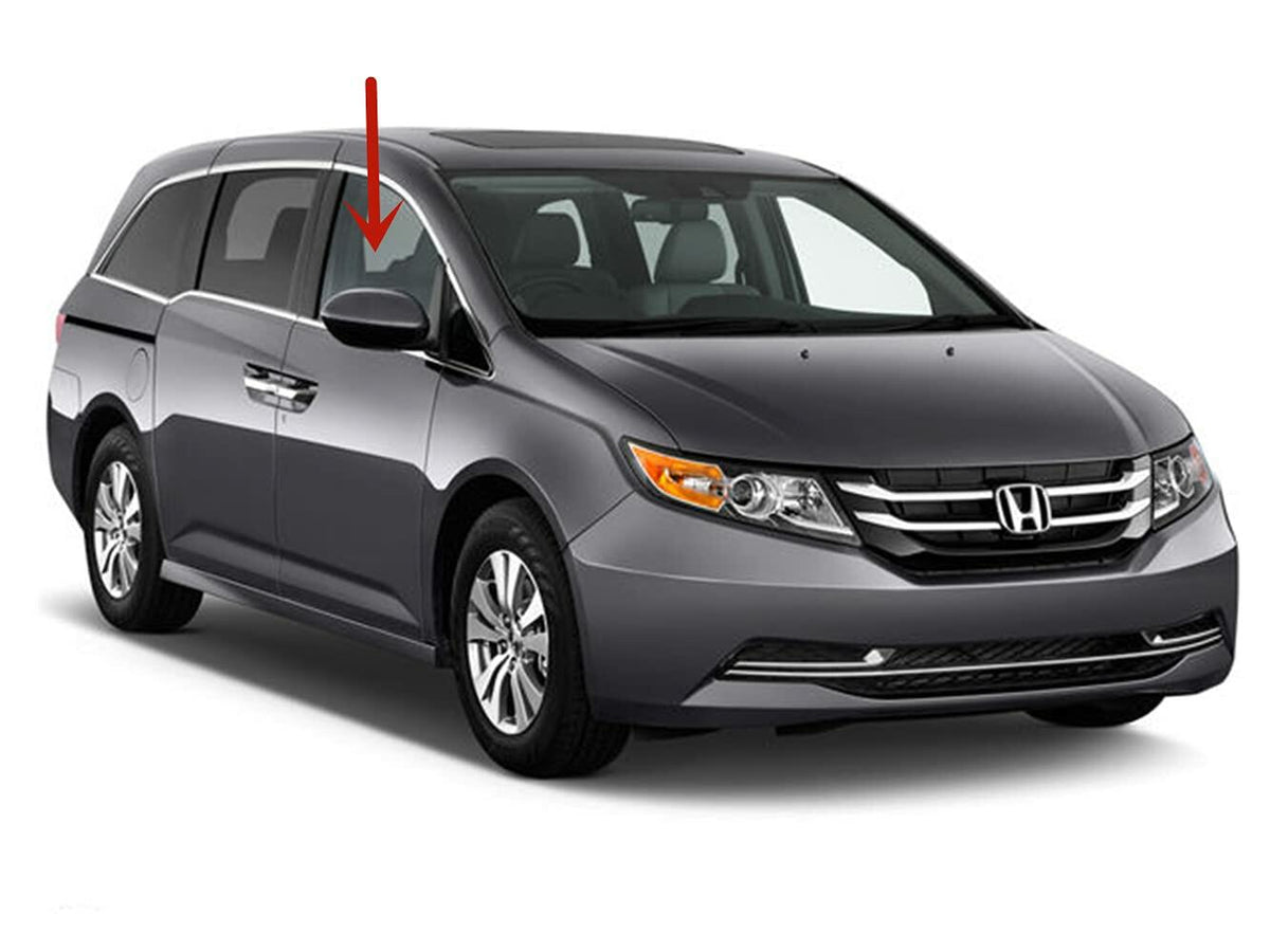 Passenger Right Side Front Door Window Door Glass Compatible with Honda Odyssey 2011-2017 Models
