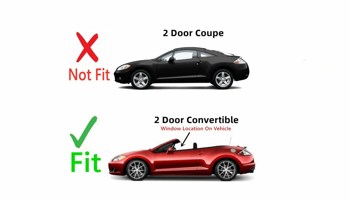 Driver Left Side Door Window Door Glass Compatible with Mitsubishi Eclipse 2 Door Convertible 2007-2012 Models