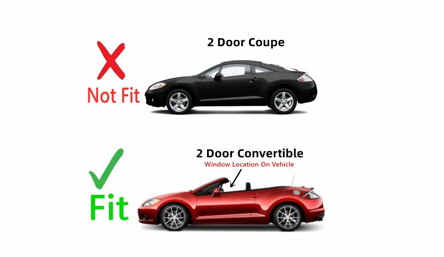Driver Left Side Door Window Door Glass Compatible with Mitsubishi Eclipse 2 Door Convertible 2007-2012 Models
