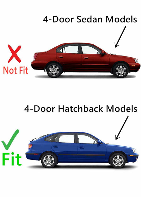 Passenger Right Side Rear Door Window Door Glass Compatible with Hyundai Elantra 4 Door Hatchback 2001-2006 Models