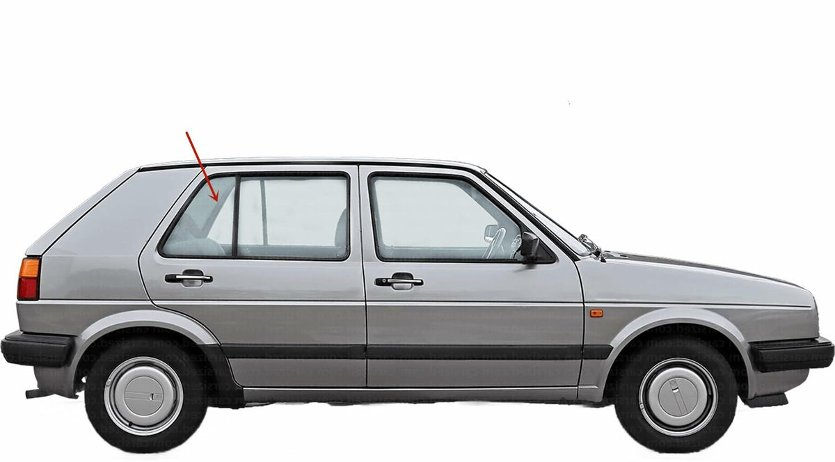 Passenger Right Side Rear Vent Window Vent Glass Compatible with Volkswagen Golf 4 Door Hatchback / Jetta 4 Door Sedan 1985-1992 Models