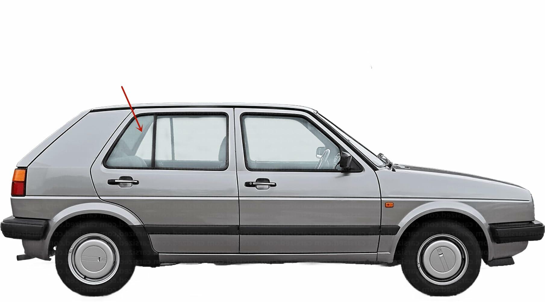 Passenger Right Side Rear Vent Window Vent Glass Compatible with Volkswagen Golf 4 Door Hatchback / Jetta 4 Door Sedan 1985-1992 Models