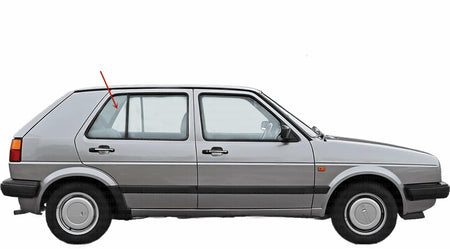 Passenger Right Side Rear Vent Window Vent Glass Compatible with Volkswagen Golf 4 Door Hatchback / Jetta 4 Door Sedan 1985-1992 Models