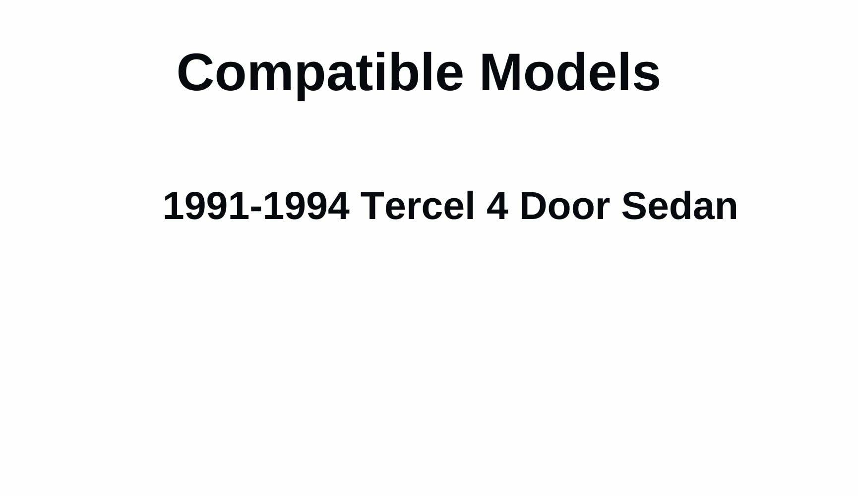 Passenger Right Side Rear Vent Glass Vent Window Compatible with Toyota Tercel 4 Door Sedan 1991-1994 Models