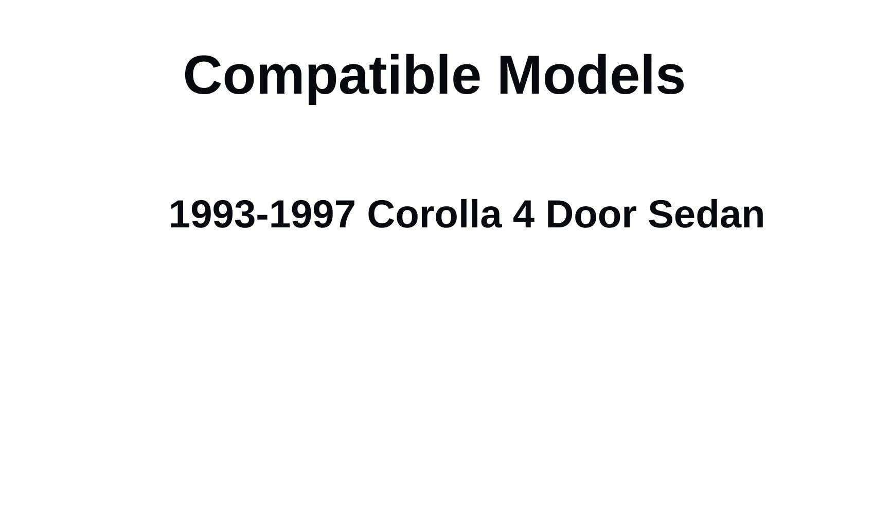 Driver Left Side Rear Vent Window Vent Glass Compatible with Toyota Corolla 4 Door 1993-1997 Models