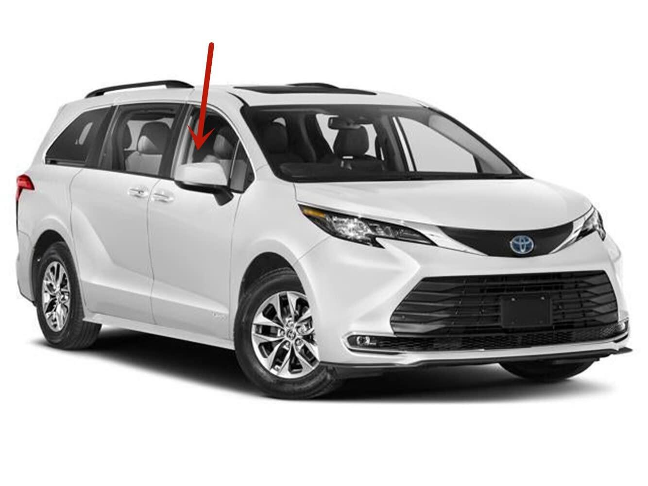 Tempered Passenger Right Side Front Door Window Door Glass Compatible with Toyota Sienna 2021-2025 Models