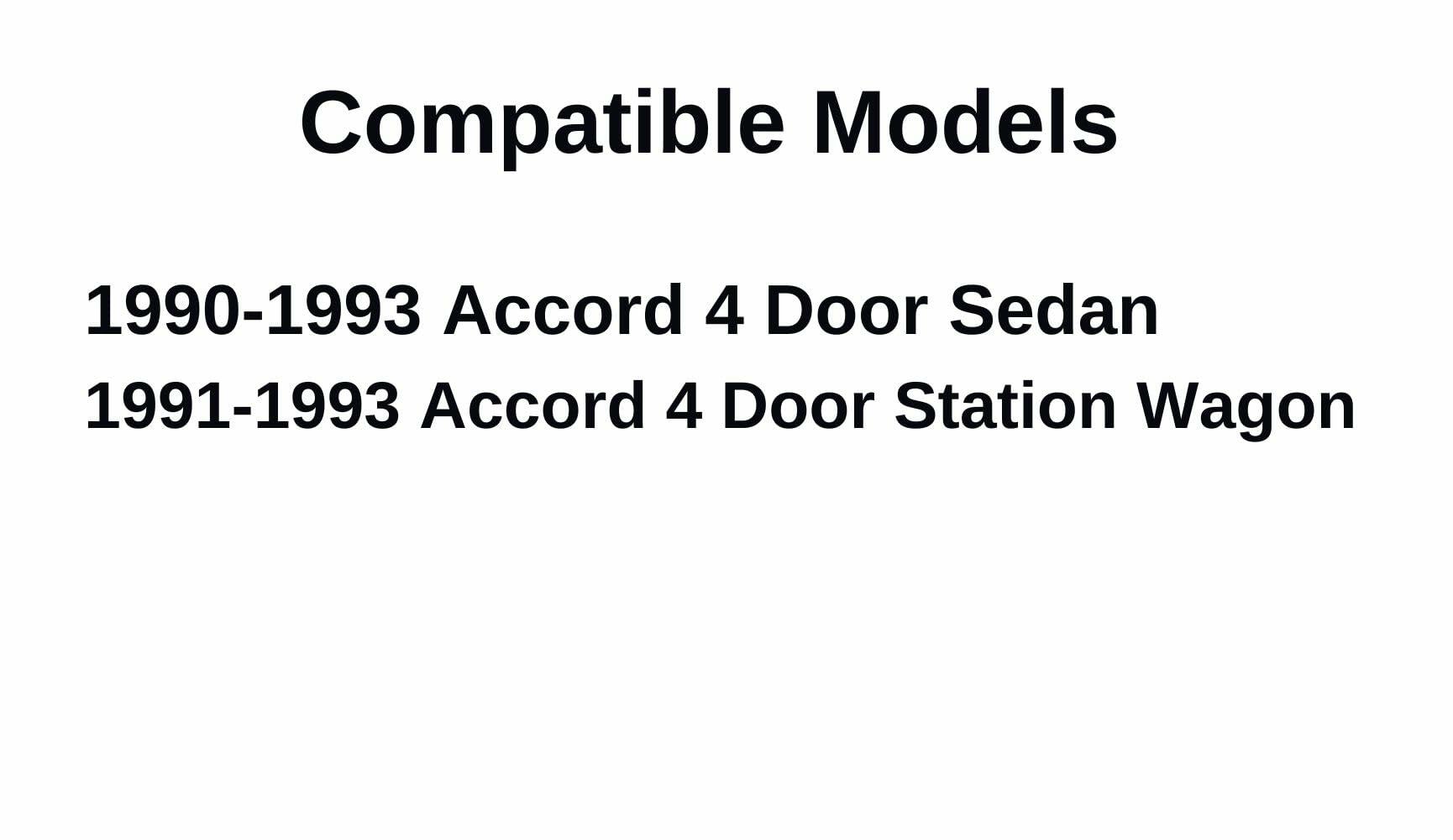 Driver Left Side Front Door Window Door Glass Compatible with Honda Accord 4 Door Sedan/Wagon 1990-1993 Models