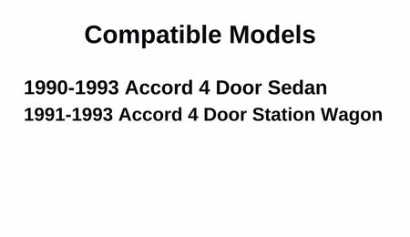 Driver Left Side Front Door Window Door Glass Compatible with Honda Accord 4 Door Sedan/Wagon 1990-1993 Models