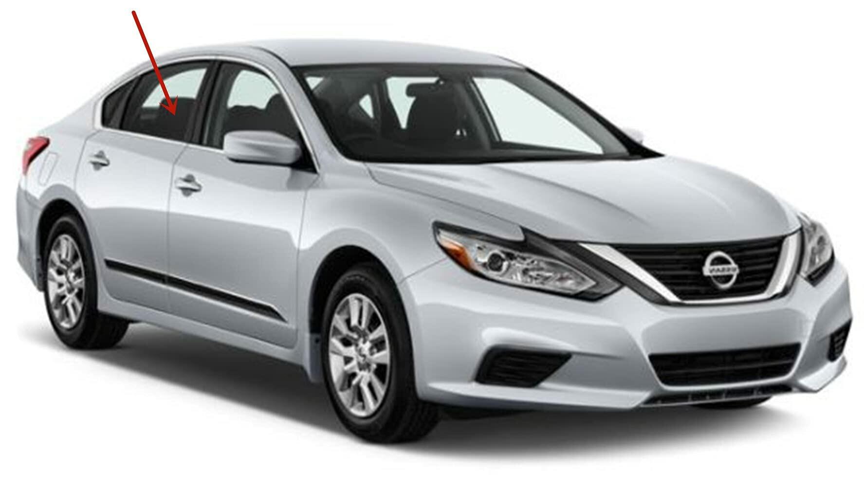 Passenger Right Side Rear Door Window Door Glass Compatible with Nissan Altima 4 Door Sedan 2013-2018 Models