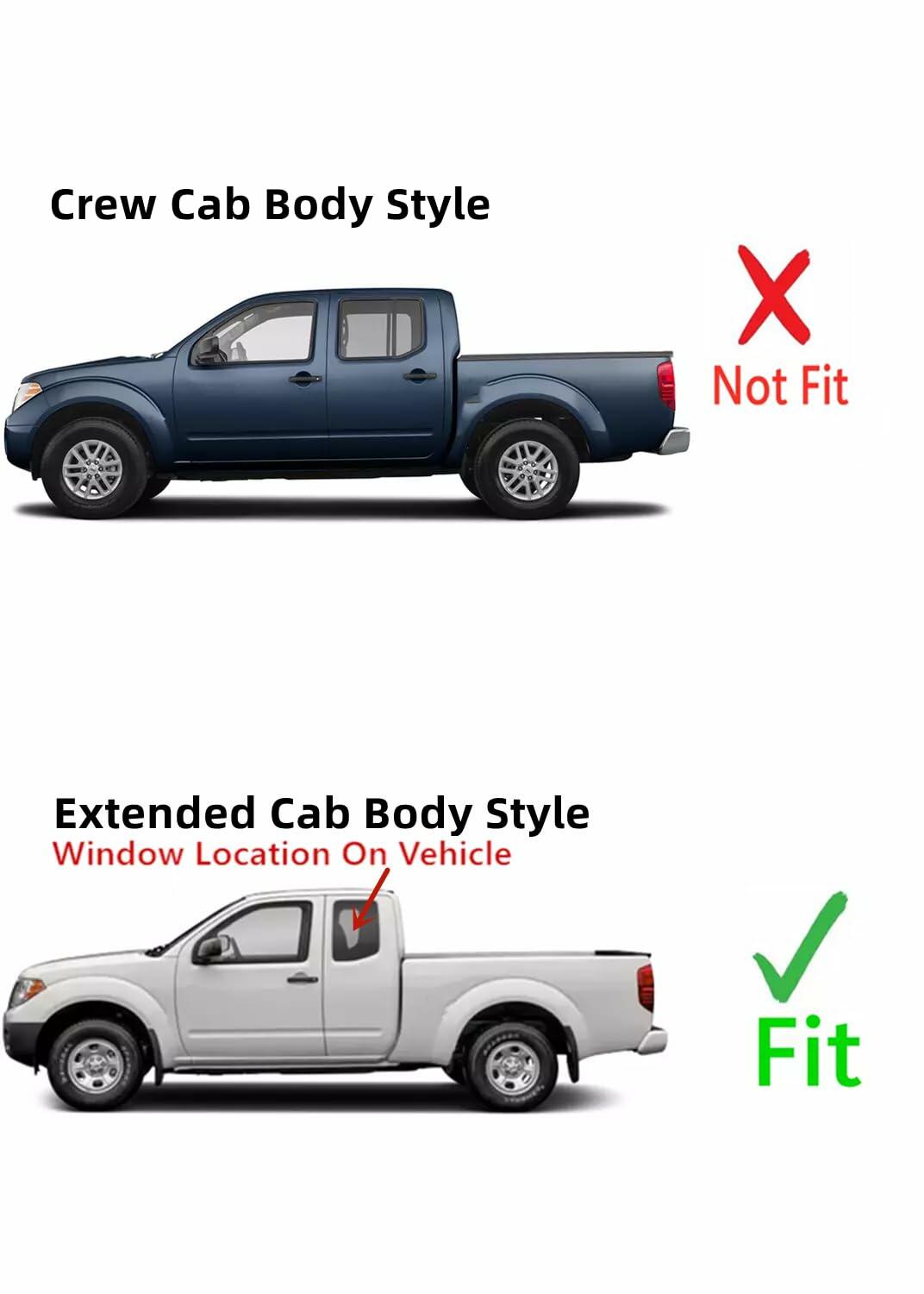 Driver Left Side Rear Quarter Window Quarter Glass Compatible with Suzuki Equator Extended Cab 2009-2012 Models/Nissan Frontier Pickup Extended Cab 2005-2021