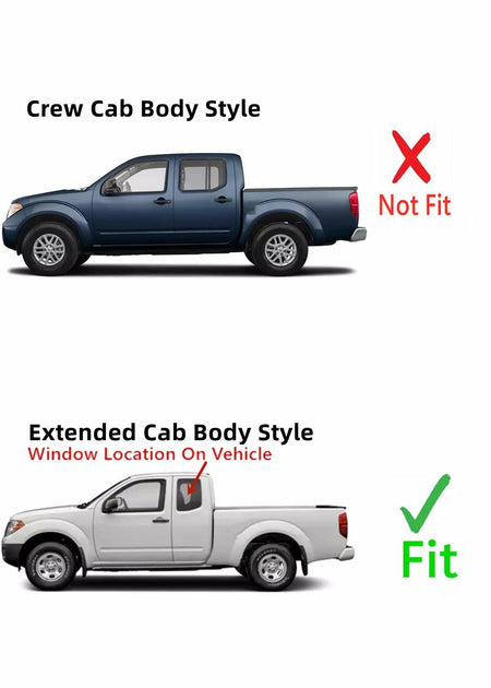 Driver Left Side Rear Quarter Window Quarter Glass Compatible with Suzuki Equator Extended Cab 2009-2012 Models/Nissan Frontier Pickup Extended Cab 2005-2021