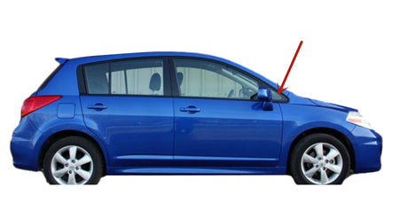 OEM Black Moulding Passenger Right Side Front Vent Window Vent Glass Compatible with Nissan Versa 4 Door Hatchback 2007-2013 Models