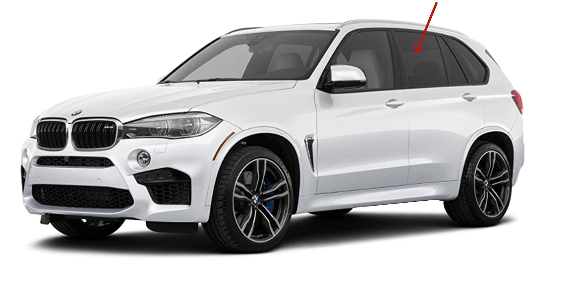 Driver Left Side Rear Door Window Door Glass Compatible with BMW X5 2014-2018 Models