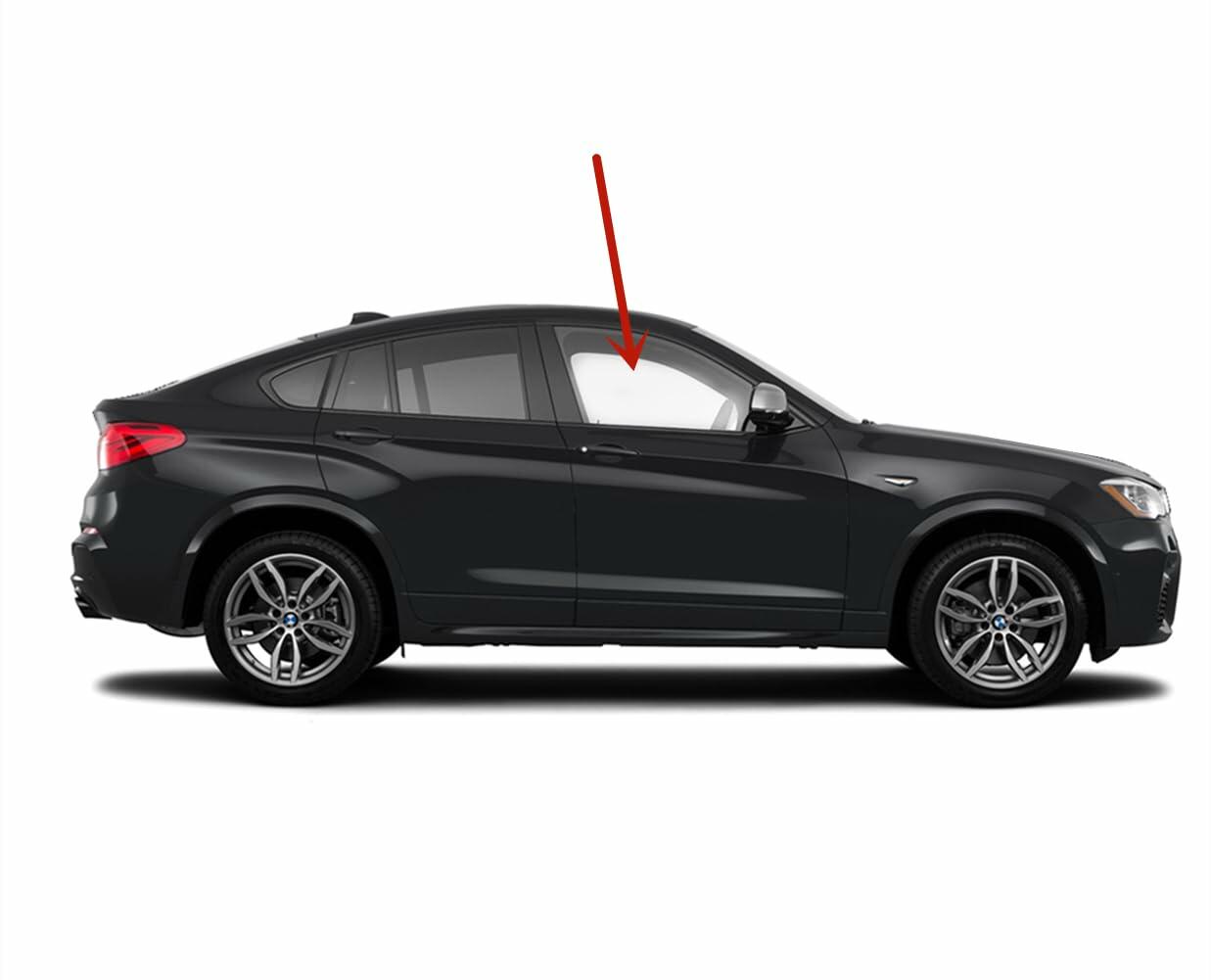 Tempered Passenger Right Side Front Door Window Door Glass Compatible with BMW X4 2015-2018 Models / X4 M40i 2016-2018 Models