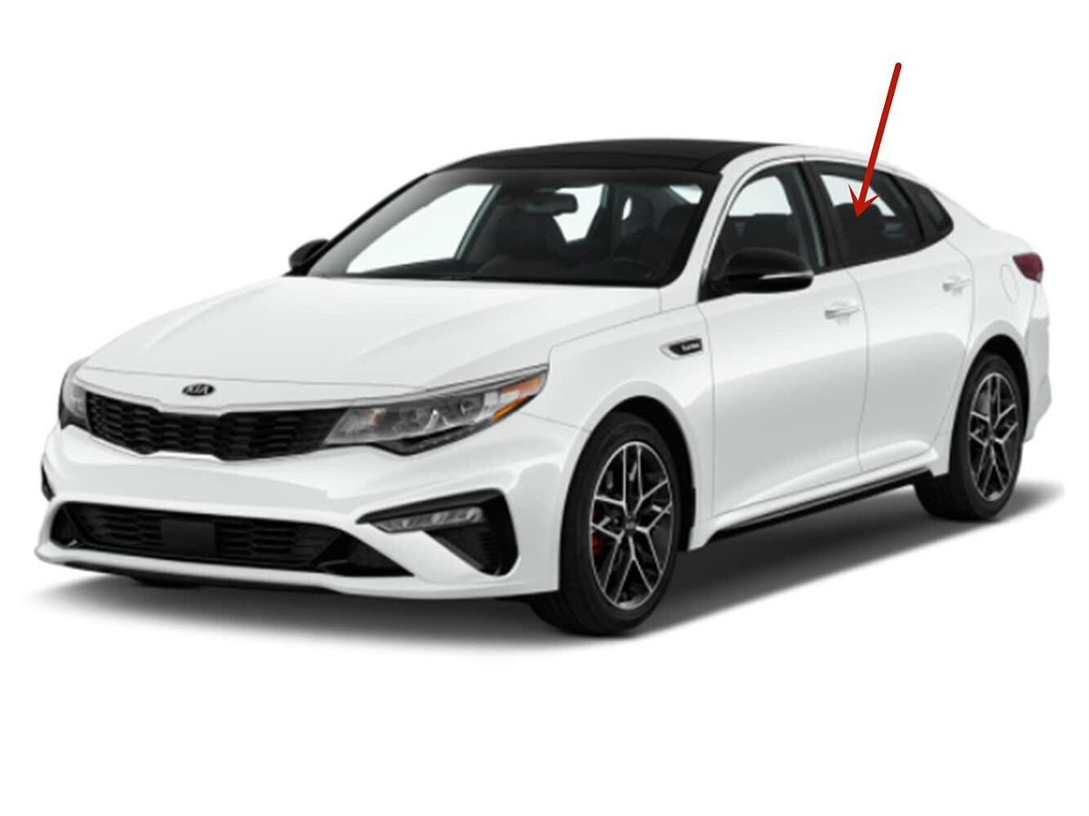 Driver Left Side Rear Door Window Door Glass Compatible with Kia Optima 2016-2020 / Optima Hybrid 2017-2020 Models