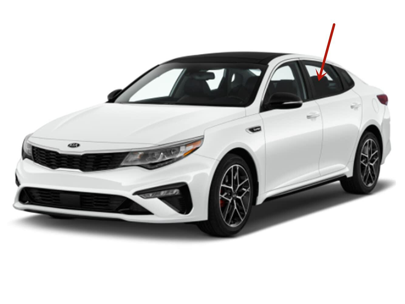 Driver Left Side Rear Door Window Door Glass Compatible with Kia Optima 2016-2020 / Optima Hybrid 2017-2020 Models