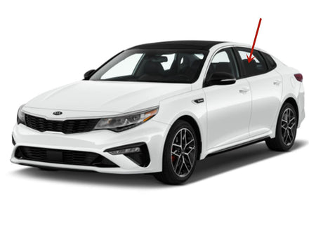 Driver Left Side Rear Door Window Door Glass Compatible with Kia Optima 2016-2020 / Optima Hybrid 2017-2020 Models