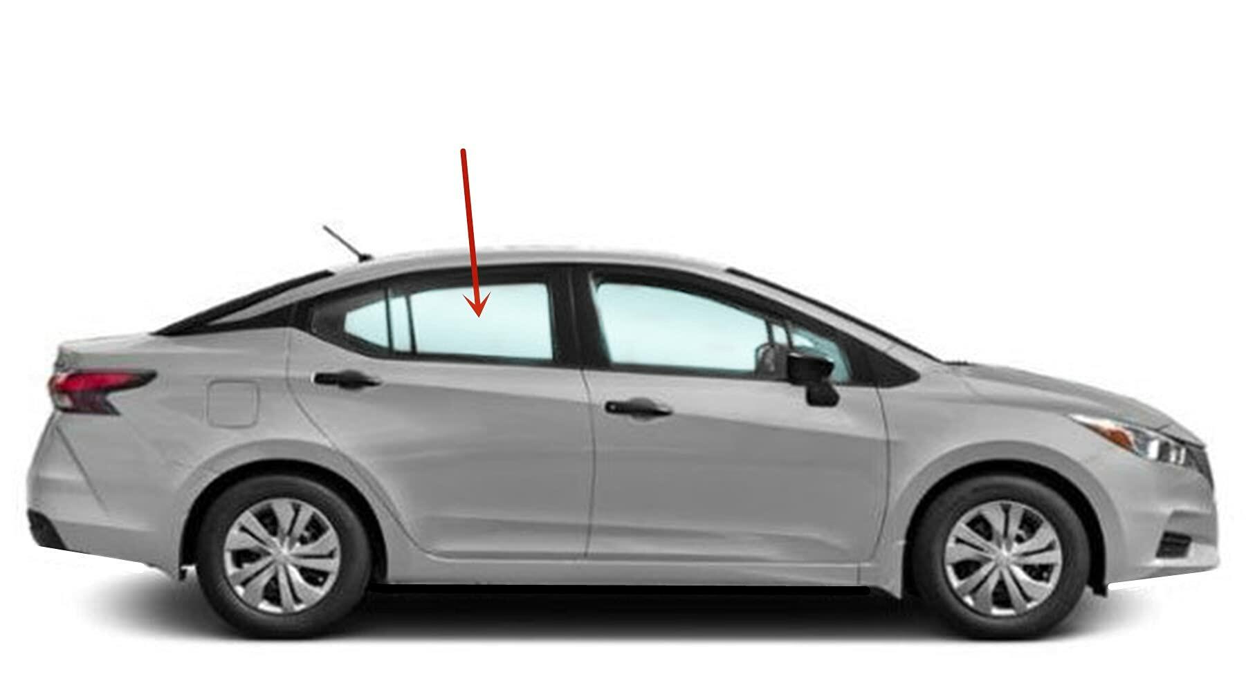 Passenger Right Side Rear Door Window Door Glass Compatible with Nissan Versa 2020-2025 Models